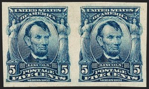Sale 1227, Lot 3245, 1902-08 Issues, cont. (Scott 314-322), 5c Blue, Imperforate (315) Sale 1227, Lot 3245, 1902-08 Issues, cont. (Scott 314-322)