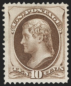 Sale 1230, Lot 1862, 1870-87 Bank Note Issue (Scott 134-218), 10c Brown (150) Sale 1230, Lot 1862, 1870-87 Bank Note Issue (Scott 134-218)