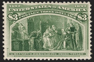 Sale 1234, Lot 233, 1893 Columbian Issue (Scott 230-245), $3.00 Columbian (243) Sale 1234, Lot 233, 1893 Columbian Issue (Scott 230-245)