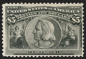 Sale 1234, Lot 237, 1893 Columbian Issue (Scott 230-245), $5.00 Columbian (245) Sale 1234, Lot 237, 1893 Columbian Issue (Scott 230-245)
