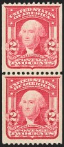 2c Carmine, Type I, Vertical Coil (321)
One of four pairs and two coversavailable to collectors
Realized $1,475,000 in April 2021