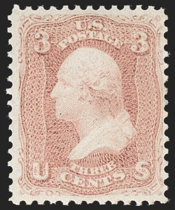 Sale 1234, Lot 84, 1861-66 Issue (Scott 56-78), 3c Rose Pink (64b) Sale 1234, Lot 84, 1861-66 Issue (Scott 56-78)
