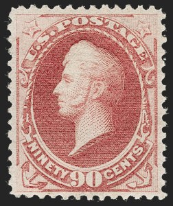 Sale 1235, Lot 1153, 1879 American Bank Note Co. Issue (Scott 182-191), 90c Carmine (191) Sale 1235, Lot 1153, 1879 American Bank Note Co. Issue (Scott 182-191)