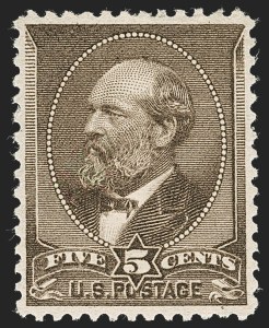 Sale 1235, Lot 1164, 1881-87 American Bank Note Co. Issues (Scott 205-218), 5c Yellow Brown (205) Sale 1235, Lot 1164, 1881-87 American Bank Note Co. Issues (Scott 205-218)