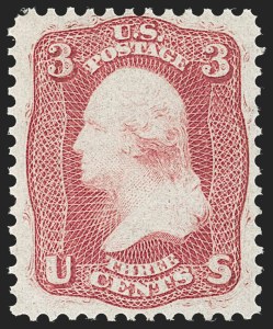 Sale 1240, Lot 204, 1861-66 Issue (Scott 56-78), 3c Brown Rose, First Design (56) Sale 1240, Lot 204, 1861-66 Issue (Scott 56-78)