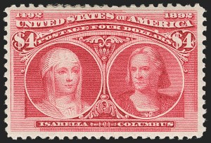 Sale 1240, Lot 310, 1893 Columbian Issue (Scott 230-245), $4.00 Columbian (244) Sale 1240, Lot 310, 1893 Columbian Issue (Scott 230-245)