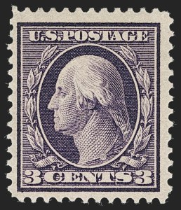 Sale 1240, Lot 421, 1909 Bluish Paper Issue (Scott 357-366), 3c Deep Violet, Bluish (359) Sale 1240, Lot 421, 1909 Bluish Paper Issue (Scott 357-366)