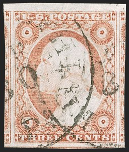 Sale Number 1242, Lot Number 170, Three-Cent: Dull Red and Shades, Types I, II (Scott 11-11A) Sale Number 1242, Lot Number 170, Three-Cent: Dull Red and Shades, Types I, II (Scott 11-11A)