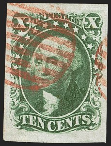 Sale Number 1242, Lot Number 343, Ten-Cent: Type II, Off-Cover (Scott 14) Sale Number 1242, Lot Number 343, Ten-Cent: Type II, Off-Cover (Scott 14)