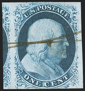 Sale 1242, Lot 82, One-Cent: Plate Two (Scott 7, 8), 1c Blue, Type II, Plate 2 Crack (7 var) Sale 1242, Lot 82, One-Cent: Plate Two (Scott 7, 8)