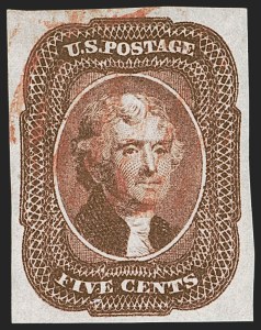 Sale Number 1245, Lot Number 1068, 1851-56 Issue (Scott 5-17) Sale Number 1245, Lot Number 1068, 1851-56 Issue (Scott 5-17)