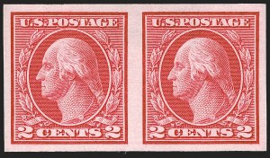 Sale 1247, Lot 600, 1913-17 Washington-Franklin Issues (Scott 424-480), 2c Carmine, Ty. I, Imperforate Coil (459) Sale 1247, Lot 600, 1913-17 Washington-Franklin Issues (Scott 424-480)