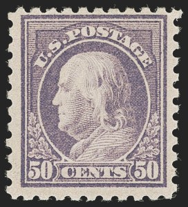 Sale 1247, Lot 606, 1913-17 Washington-Franklin Issues (Scott 424-480), 50c Light Violet (477) Sale 1247, Lot 606, 1913-17 Washington-Franklin Issues (Scott 424-480)