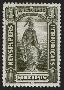 Sale 1249, Lot 77, 1879 American Bank Note Co. Issue (Scott PR57-PR79), 4c Black, 1879 Issue (PR59) Sale 1249, Lot 77, 1879 American Bank Note Co. Issue (Scott PR57-PR79)