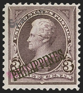 Sale 1254, Lot 593, The Mulholland Collection of Specimens - Columbians thru Back-of-Book, Possessions, PHILIPPINES, 1900, 1c-50c "Specimen" Ovpt. Ty. E, Special Printing (213SP-217SP, 218SP-219SP) Sale 1254, Lot 593, The Mulholland Collection of Specimens - Columbians thru Back-of-Book, Possessions