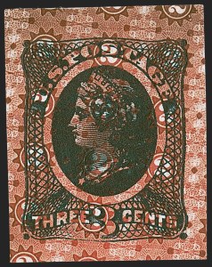 Sale 1254, Lot 621, The Jan Hofmeyr Collection of 3c 1861-68 - Proofs, Off-Cover, National Bank Note Co., 3c Liberty, Black Green on White Wove, Safety Paper Essays (79-E31a, b, d, e, f, g, h) Sale 1254, Lot 621, The Jan Hofmeyr Collection of 3c 1861-68 - Proofs, Off-Cover