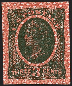 Sale 1254, Lot 621, The Jan Hofmeyr Collection of 3c 1861-68 - Proofs, Off-Cover, National Bank Note Co., 3c Liberty, Black Green on White Wove, Safety Paper Essays (79-E31a, b, d, e, f, g, h) Sale 1254, Lot 621, The Jan Hofmeyr Collection of 3c 1861-68 - Proofs, Off-Cover