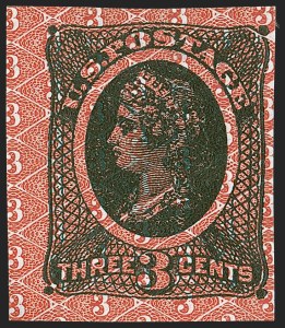 Sale 1254, Lot 621, The Jan Hofmeyr Collection of 3c 1861-68 - Proofs, Off-Cover, National Bank Note Co., 3c Liberty, Black Green on White Wove, Safety Paper Essays (79-E31a, b, d, e, f, g, h) Sale 1254, Lot 621, The Jan Hofmeyr Collection of 3c 1861-68 - Proofs, Off-Cover
