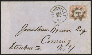 Sale 1254, Lot 634, The Jan Hofmeyr Collection of 3c 1861-68 - On-Cover, 3c Rose (65) Sale 1254, Lot 634, The Jan Hofmeyr Collection of 3c 1861-68 - On-Cover
