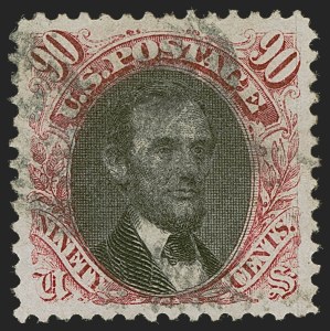 Sale 1254, Lot 791, 1869 Pictorial Issue and Re-Issue, 90c Carmine & Black (122) Sale 1254, Lot 791, 1869 Pictorial Issue and Re-Issue