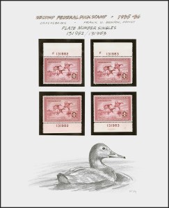 Sale 1258, Lot 3031, Artist Remarques and Signed Stamps, 1934-2012 Hunting Permits, Complete Plate Number Collection (RW1-RW79) Sale 1258, Lot 3031, Artist Remarques and Signed Stamps