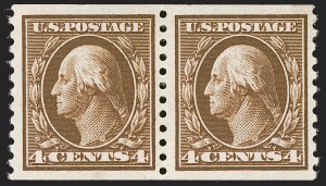 Sale 1262, Lot 979, 1912-23 Issues, 4c Brown, Coil (446) Sale 1262, Lot 979, 1912-23 Issues