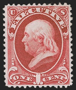 Sale 1285, Lot 2214, Officials, 1c Carmine, Executive (O10) Sale 1285, Lot 2214, Officials