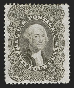 Sale 1290, Lot 1121, 1857-60 Issue (Scott 18-39), 24c Gray Lilac (37) Sale 1290, Lot 1121, 1857-60 Issue (Scott 18-39)