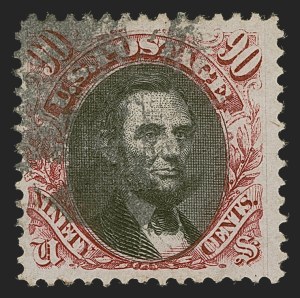 Sale 1290, Lot 1233, 1869 Pictorial Issue (Scott 112-122), 90c Carmine & Black (122) Sale 1290, Lot 1233, 1869 Pictorial Issue (Scott 112-122)