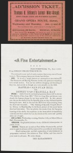 Sale 1291, Lot 731, Diamond Collection of Spanish-American War: Historical Corresp. & Covers, Thomas A. Edison's War-Graph, Featuring the Battles of San Juan Hill and Manilla Bay Sale 1291, Lot 731, Diamond Collection of Spanish-American War: Historical Corresp. & Covers