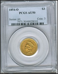 Princess Gold, $3, 1854 - O, 7971, Obverse