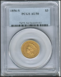 Princess Gold, $3, 1856 - S, 7975, Obverse