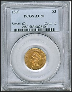 Princess Gold, $3, 1860 - , 7980, Obverse