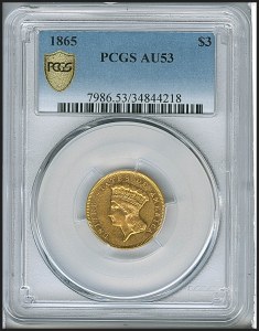 Princess Gold, $3, 1865 - , 7986, Obverse