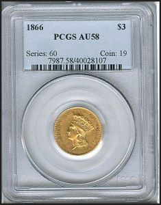 Princess Gold, $3, 1866 - , 7987, Obverse