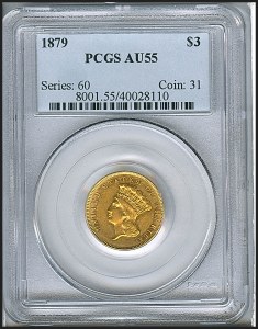 Princess Gold, $3, 1879 - , 8001, Obverse
