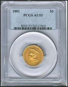 Princess Gold, $3, 1882 - , 8004, Obverse