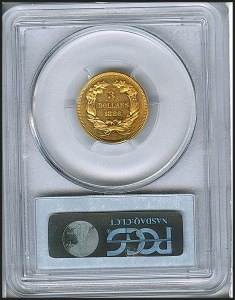 Princess Gold, $3, 1886 - , 8008, Reverse