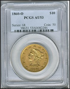 Liberty Eagle, $10, 1860 - O, 98631, Obverse