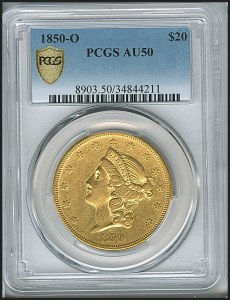 Liberty Double Eagle, $20, 1850 - O, 8903, Obverse