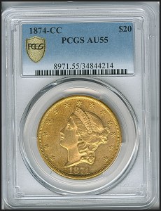 Liberty Double Eagle, $20, 1874 - CC, 8971, Obverse