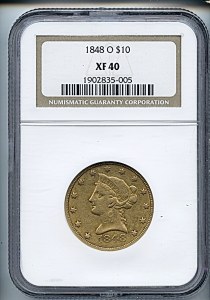 Liberty Eagle, $10, 1848 - O, 8600, Obverse