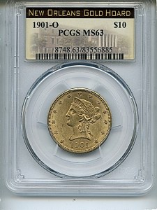 Liberty Eagle, $10, 1901 - O, 8748, Obverse