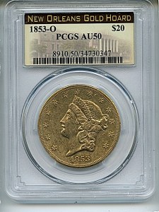 Liberty Double Eagle, $20, 1853 - O, 8910, Obverse