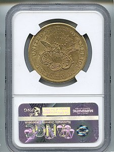 Liberty Double Eagle, $20, 1857 - S, 8922, Reverse