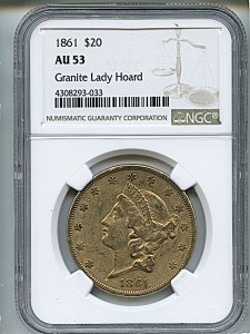 Liberty Double Eagle, $20, 1861 - , 8932, Obverse