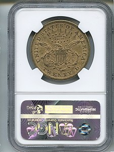 Liberty Double Eagle, $20, 1866 - S, 8950, Reverse