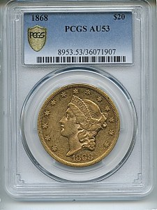 Liberty Double Eagle, $20, 1868 - , 8953, Obverse