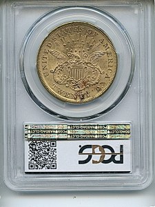 Liberty Double Eagle, $20, 1871 - S, 8962, Reverse