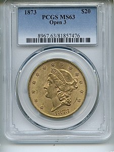 Liberty Double Eagle, $20, 1873 - , 8967, Obverse
